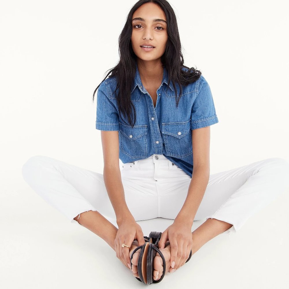 J Crew 10" High Rise Toothpick Jean White Size 29 NWT